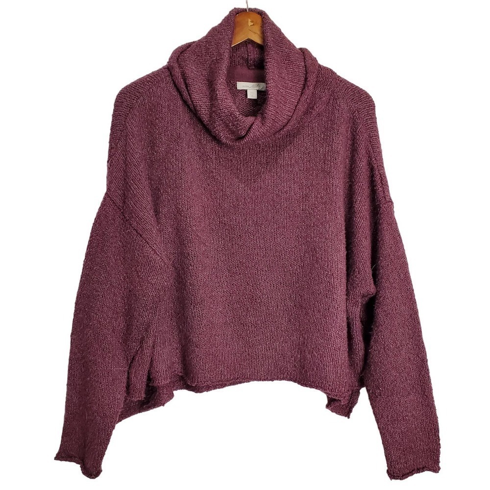 Wonderly Sweater Womens Size CL Purple Knit Cowl Neck Soft Cozy Short Casual